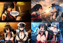ahegao ahegao_face ai_generated akame_(akame_ga_kill!) akame_ga_kill akame_ga_kill! akame_ga_kill!_zero big_boobs big_breasts black_hair blue_eyes boobs breasts defeated defeated_heroine esdeath esdeath_(akame_ga_kill!) esdeath_(akame_ga_kill) esdeath_(original_character) esdeath_akame_ga_kill_ female female_only huge_breasts large_breasts long_black_hair long_blue_hair long_hair nipples red_eyes sexy sexy_dress sexy_pose torn_clothes torn_clothing