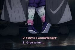 clothed clothed_sex clothes clothing demon_slayer doma dominant_male dubious_consent female fucked fucked_from_behind fucked_into_submission implied_penetration implied_sex implied_sex_from_between_legs kimetsu_no_yaiba larger_male male rape shinobu_kocho shivering smaller_female submissive_female trembling trembling_lines