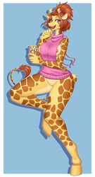 2017 anthro celine_louison female furry giraffe looking_at_viewer mammal nauth nauth_le_roy pussy virgin_killer_sweater