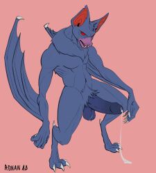 animal_head anthro balls bara bat big_ears boner dispatch_(game) erection furry male male_only muscles muscular nude penis precum ronanad solo solo_male sonar_(dispatch)