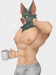 animal_head anthro balls bara bat big_ears bulge dispatch_(game) flaccid for_a_head furry male male_only mug muscles muscular penis ryandidindoome shirtless solo solo_male sonar_(dispatch)