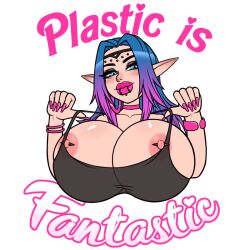 1girls areolae big_lips bimbo bimbo_lips blue_eyes blue_hair blush blushing bracelet breast_implants breasts breasts_bigger_than_head choker circlet cleavage cringe elf english_text enhanced_breasts eyeshadow fake_breasts female female_only freckles freckles_on_face high_elf hoop_earrings hoop_earrings_oversized lip_piercing lip_ring lipstick long_fingernails long_nails makeup nail_polish nipple_piercing nipples painted_fingernails painted_nails piercing pink_fingernails pink_hair pink_lipstick pointy_ears raiounsfw riae_(xriaex) round_breasts see-through_shirt slit_pupils smile smiling snakebite_piercing text thick_lips two-tone_hair warcraft world_of_warcraft