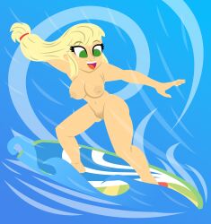 egor418 my_little_pony equestria_girls applejack_(mlp) applejack_(eg) 1girls female female_only solo nude nude_female completely_nude completely_nude_female breasts big_breasts ass big_ass thighs thick_thighs light_skin light-skinned_female yellow_body yellow_skin yellow-skinned_female blonde_hair blonde_female blonde blonde_hair_female blonde-haired_female surfboard surfing surfer wave mascara freckles freckles_on_face freckled_face hairband hair_band pussy ocean 2d 2d_(artwork) 2d_artwork digital_media_(artwork) alternate_version_available 2026 alternate_version