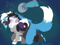 alex_(pupcakepuppy04) anthro australian_shepherd big_tail blue_body blue_fur bodily_fluids breasts breeding_kink canid canine canis cheek_tuft cum cum_inside domestic_dog duo facial_tuft female fluffy fluffy_ears fluffy_tail from_behind_position fur genital_fluids genitals german_shepherd herding_dog hi_res internal_wall knot knot_fucking knotted_penis male male/female mammal maned_wolf mounting neck_tuft pastoral_dog penis piercing pupcakepuppy04 purple_body purple_eyes purple_fur sex sheepdog splash_(anonymous) tail tongue tongue_out tuft