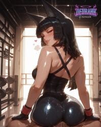 1girl adult ai_generated animal_ears bangs black_hair black_pants black_sports_bra blush blushing blushing_at_viewer blushing_female blushing_profusely boxing_gloves cleavage deurahh female female_focus fox_ears gym half-closed_eyes hi_res hoshimi_miyabi imminent_anal imminent_fellatio imminent_oral imminent_penetration imminent_sex indoors large_breasts long_hair looking_at_viewer miyabi_(zenless_zone_zero) pov pov_eye_contact red_eyes red_gloves shiny_skin solo solo_female solo_focus sports_bra steam steaming_body steaming_breath sweat thicc thicc_thighs thick_ass thiren tight_clothes track_pants voluptuous voluptuous_body voluptuous_female zenless_zone_zero