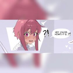 1futa 1girls big_penis blue_eyes blush bottomless breasts casual_masturbation chloe_(glooz) couch cum ejaculation english_text erection excessive_precum from_side futanari futanari_masturbation glooz highres huge_cock huge_testicles imminent_fellatio imminent_oral large_breasts looking_at_penis masturbation multiple_girls on_couch original outline penis pent_up pink_hair precum projectile_cum shirt sitting solo_focus speech_bubble tagme testicles text throbbing_penis tophat_turtle uncensored video voice_acted white_hair white_outline white_shirt