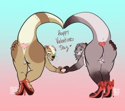 2girls absurd_res accessory addison_rodgers addy_otter anal anal_access anal_only anal_only_chastity anal_sex anthro ashcinderwolf asian_small-clawed_otter ass big_butt bow_ribbon buttplug buttplug_in_ass buttplug_insertion chastity chastity_device chastity_piercing clothing colored_nails duo female female/female female_chastity female_only femsub footwear footwear_only genital_piercing genitals hair_accessory hair_ribbon hairbow heart_symbol hi_res high_heeled_sandals high_heels high_heels_only holidays mammal mostly_nude mustelid nails object_in_ass otter penetration piercing plug_(sex_toy) plug_insertion presenting presenting_hindquarters raised_tail ribbons river_otter romantic romantic_couple sandals sex_toy sex_toy_in_ass sex_toy_insertion shoes sunny_the_otter tail thick_tail thick_thighs tongue tongue_out valentine's_day