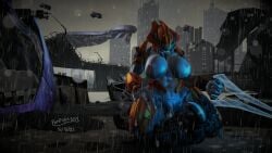 2021 3d_(artwork) 4_fingers absurd_res alien armor big_breasts big_dom_small_sub breasts city city_background clothed clothed_sex clothing cowgirl_position cross_pupils digital_media_(artwork) dominant dominant_female duo energy_sword energy_weapon female female_on_top fingers from_front_position grey_body halo_(series) hand_on_leg hand_on_thigh hi_res holding_melee_weapon holding_object holding_sword holding_weapon huge_breasts human human_on_bottom larger_female larger_on_top larger_penetrated lying male male/female male_on_bottom mammal mandibles melee_weapon microsoft mostly_nude odst on_back on_bottom on_ground on_top outside outside_sex penetration penile penile_penetration penis_in_vagina pompilus-sfm raining rookie_(halo) sangheili scalie sex size_difference smaller_human smaller_male smaller_on_bottom source_filmmaker_(artwork) spacecraft sword unconvincing_armor vaginal_penetration vehicle weapon xbox_game_studios xenophilia yellow_eyes