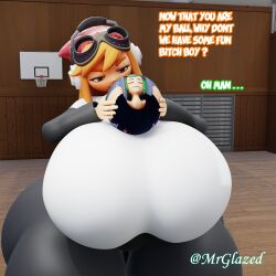 balled_up big_ass big_breasts dominant dominant_female gym hourglass_figure huge_ass huge_breasts meggy_spletzer mrglazed oc rough size_difference smg4 squeezing squishing thick_thighs topaz_(greentopaz213) transformation