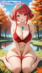 1girls 2026 ai_assisted ai_generated anime autumn autumn_leaves bangs barefoot big_breasts blue_sky boobs breasts burning bust busty campfire evening explosion falling_leaves fire flame forest gradient_sky hi_res high_quality high_resolution highres holding_leaf large_breasts leaf leaf_background maple_leaf nature navel orange_sky outdoors patreon patreon_username pyra pyra_(xenoblade) pyrokinesis red_hair short_hair sky skypassion stable_diffusion starfish sunset tits watermark xenoblade_(series) xenoblade_chronicles_(series) xenoblade_chronicles_2
