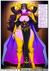 ai_generated ancient_temple ankh_symbol aroused big_areolae black_and_gold_armor blush bodysuit breasts cape cleavage clenched_teeth collar commission corruption curved_horns curvy custom dark_skin denial dirty_talk dramatic_lighting dripping_pussy drooling egyptian_temple egyptian_theme english_text erect_clitoris erect_nipples expression female flowing_cape forced_arousal giantess glowing_collar glowing_womb_tattoo goddess gold_jewelry golden_armor hard_nipples heart_tattoo heavy_breathing hentblush hieroglyphs high_heels huge_breasts huge_thighs indie_virtual_youtuber indoors long_horns magic_collar massive_breasts mind_control mind_control_collar moaning open_mouth patreon_reward pillars pink_collar pubic_tattoo puffy_nipples purple_hair purple_skin resistance revealing_clothes snake_horns speech_bubble sweatdrops tattoo tears_of_pleasure text thighhighs throne verbal_humiliation vexoria_the_sun_eater voluptuous vtuber wet_pussy wide_hips