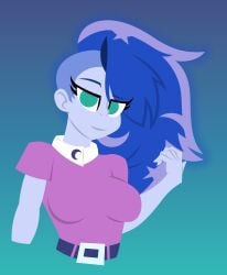1girls 2026 2d 2d_(artwork) 2d_artwork belt big_breasts blue-haired_female blue-skinned_female blue_eyebrows blue_hair blue_hair_female blue_skin breasts clothed clothed_female clothing collared_shirt egor418 equestria_girls eyebrow_raise eyebrows female female_focus female_only fully_clothed fully_clothed_female half-shaved_hair light-skinned_female light_skin mascara multicolored_hair my_little_pony purple-haired_female purple_hair purple_hair_female raised_eyebrow shirt softcore solo solo_female solo_focus upper upper_body upper_body_focus upper_body_only vice_principal_luna