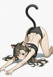 2026 2d ai_generated all_fours arched_back ass ass_focus ass_up blush bottomwear bra breasts brown_eyes brown_hair cat_ears cat_girl cat_lingerie cat_stretch cat_tail catgirl collar cute face_down_ass_up female female_focus female_only hips kneeling long_hair lord_of_the_mysteries melissa_moretti no_sex on_knees pet slim slim_female slim_girl slim_waist small_breasts small_waist smaller_female solo solo_female solo_focus straight submissive submissive_female tail thighhighs thighs topwear underwear undying white_background