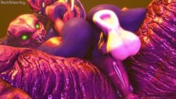 1boy 2girls 3d 3d_animation animated anus back_spikes baron_of_hell_(doom) dasharky3d disembodied_penis doom female female_monster ffm_threesome gif green_eyes horns imp_(doom) larger_female lipless male no_pupils penis pussy pussy_stacking red_skin sex sharp_teeth size_difference spread_legs tagme tagme_(character) vagina vaginal_insertion vaginal_penetration vaginal_sex