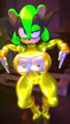 3d_animation afrosoricid animated blender bodysuit bowlegged_pose female haigure high_heels jolt_(bittersweetmayhem) meat_corps mobian_(species) palisal panting rubber solo_female sonic_(series) sonic_the_hedgehog_(series) sound squatting squeaking tagme tenrec video
