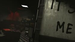 3d_(artwork) 3d_render apexofmods big_ass big_penis femboy five_nights_at_freddy's fnaf hallway laying_down male male_only mishuyuu mishuyuu_(modeler) robot robot_penis sfm solo source_filmmaker springtrap_(fnaf) staring staring_at_viewer
