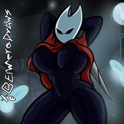 big_ass big_breasts big_thighs bug bug_girl elwerodraws full_body hollow_knight hollow_knight:_silksong hornet hornet_(hollow_knight) showing_breasts showing_off_breasts