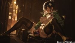 ai_generated black_hair black_thighhighs blush breasts building chair choker city clothes_lift dildo female female_masturbation hair_bun hair_ornament hove hove_advent hove_english hove_english_-advent- jacket jewelry lamppost large_breasts masturbation meitabuu multicolored_hair navel night nipple_piercing nipples object_insertion open_clothes open_jacket open_mouth outdoors piercing pussy pussy_juice sex_toy shiori_novella sitting solo spread_legs sweat thighhighs uncensored vaginal_object_insertion vaginal_penetration virtual_youtuber yellow_eyes