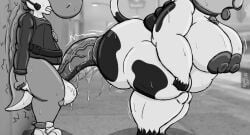 2025 against_surface against_wall anal anal_sex anthro areola artist_name ass balls belly belt big_balls big_belly big_breasts big_butt big_penis bodily_fluids bottomless bovid bovine breasts cattle clenched_teeth clothed clothing cow_(mario) dairy_cattle dated duo electronics erection facial_piercing female footwear fur genital_fluids genitals headgear headphones headset holstein_friesian_cattle hooves huge_butt huge_cock insecureflaky male male/female mammal mario_(series) mario_bros mario_kart mario_kart_world markings microphone monochrome moo_moo_(mario) moo_moo_meadows_cow motion_lines motion_outline nintendo nipples nose_piercing nose_ring open_mouth outside penetration penile penile_penetration penis penis_in_ass piercing ring_piercing screencap screencap_background sex shoes sidewalk sign signature signpost spots spotted_body spotted_fur standing standing_sex street_lamp sweat sweatdrop tail teeth text thick_calves thick_thighs tongue tongue_out topwear tremble_spikes vein veiny_penis yoshi yoshi_(food_slinger)