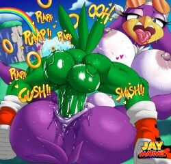 1boy 1girls ahe_gao alternate_version_available anthro anus big_ass big_breasts dialogue english_text green-skinned_male hi_res high_resolution highres huge_ass huge_breasts jay-marvel jet_the_hawk large_ass large_breasts losing_rings mating_press nipple_piercing nipples on_back purple-skinned_female rings sega sonic_(series) sonic_mania sonic_riders sonic_the_hedgehog_(series) text variant_set wave_the_swallow wet_pussy