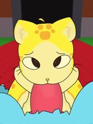 1ambiguous 1boy ambiguous_gender animated blue_body blue_feathers blue_fur brown_eyes buttlovervr cat_ears feline fellatio furry furry_only looking_at_viewer meme meowl owl penis penis_in_mouth pov pov_eye_contact roblox roblox_game saliva self_upload steal_a_brainrot sucking sucking_penis yellow_body yellow_feathers yellow_fur