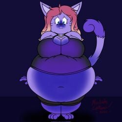 big_breasts blueberry_inflation breasts cleavage female furry huge_breasts macchiatolemeow overweight thick_thighs wide_hips