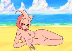 black_sclera dragon_ball dragon_ball_xenoverse female lamp_(epe-tohri) majin monster_girl nude_filter pink_skin red_eyes tentacle_hair tentacle_head