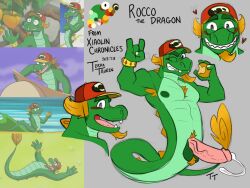 anthro armpit_hair balls big_penis boner cum dragon erection male male_only penis reference_image rocco_(xiaolin_chronicles) scalie solo solo_male terratauren xiaolin_chronicles