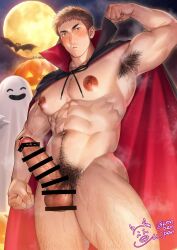 abs balls bara biceps big_balls big_penis erection halloween holidays konpenpen male male_nipples male_only manly muscular_male nipples nude pecs penis