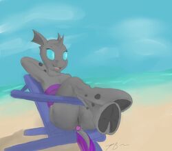 beach buttplug changeling female hooves my_little_pony pussy seaside sex_toy solo terabyte_(artist) underhoof