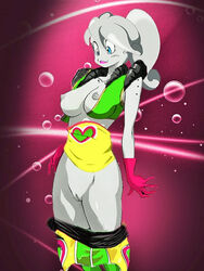 1girls blue_eyes breasts dragon_ball dragon_ball_xenoverse female female_majin grey_skin humanoid majin monster_girl puddin pussy tentacle_hair thelustyomni-blade wardrobe_malfunction