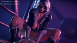 1boy 1boy1girl 1girls 3d 3d_(artwork) animated areola areola_slip areolae big_breasts big_penis black_cat_(fortnite) black_cat_(marvel) bouncing_breasts cowgirl_position darklulbird erect_nipples felicia_hardy fortnite fortnite:_battle_royale girl_on_top heroine huge_breasts latex latex_clothing marvel marvel_comics mask masked masked_female medium_hair moaning nip_slip nipple_slip nipples one_nipple_out puffy_pussy riding riding_penis shorter_than_30_seconds sound spider-man_(series) tagme vagina vaginal_penetration vaginal_sex video white_hair