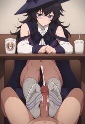 ai_generated anime_style belano cumshot footjob lv2_kara_cheat_datta_motoyuusha_kouho_no_mattari_isekai_life socks uncensored