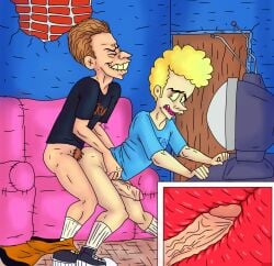 beavis beavis_and_butt-head big_head big_penis butt-head butthead closed_eyes doggy_style gay gay_sex male/male male_penetrating male_penetrating_male mtv paramount_pictures skinny toony x-ray yaoi