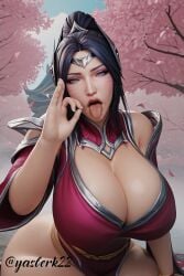 1girls abs ahe_gao ahe_gao ahegao_face ai_assisted ai_generated aroused aroused_face aroused_female big_ass big_breasts big_thighs black_hair blowjob_face blowjob_gesture blue_eyes cleavage curvaceous curvaceous_body curvaceous_female curvaceous_figure female gigantic_ass gigantic_breasts gigantic_thighs horny horny_female huge_ass huge_breasts huge_thighs irelia_xan league_of_legends league_of_legends:_wild_rift looking_at_viewer ponytail riot_games robe thick_thighs tongue tongue_out voluptuous voluptuous_female yasberk