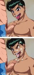 2boys aizenhower cum cum_in_mouth cum_on_face facial gay kuwabara_kazuma male male_only penis uncensored yaoi yu_yu_hakusho yusuke_urameshi