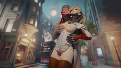 1boy 1girls 3d animated blizzard_entertainment breasts female king's_row_(map) male mercy nipples no_sound no_underwear overwatch penis shytoast soldier_76 straight sumata thigh_sex video