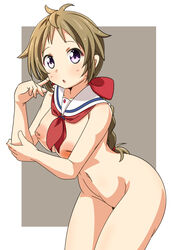 breasts color female high_school_fleet looking_at_viewer naruse_mai nude pose solo tsugumi_yagi