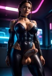 ai_generated big_breasts big_penis cyberpunk futa_only futanari huge_cock muscular