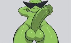 alien big_penis cupyd_(artist) glorpee_(cupyd) green_skin low-angle_view male_only sunglasses