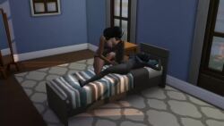 3d abs animal_ears animal_humanoid black_hair dark-skinned_female female foreplay furry futa_on_female futanari glasses handjob human_on_anthro intersex long_hair masturbating_futa masturbating_other masturbation oc pubes pussy pussy_rubbing screencap sims4 tagme tan-skinned_futa the_sims the_sims_4 thick_thighs video