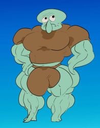 69yano69 big_bulge big_muscles bulge cephalopod coleoid decapodiform hi_res huge_bulge huge_muscles humanoid hyper hyper_muscles male male/male marine mollusk muscular nickelodeon solo spongebob_squarepants squid squidward_tentacles