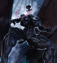 3d abs athletic_female big_breasts huge_breasts loaf3d marvel marvel_comics muscular_female she-venom