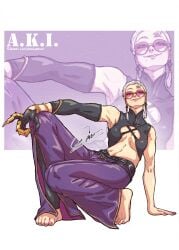 a.k.i. asian asian_female barefoot chinese chinese_female chuckuddin feet street_fighter street_fighter_6 white_hair