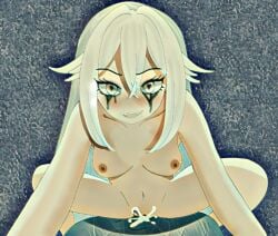 1boy 1girls ai_assisted areolae breast cum cum_inside female light_skin matoi_miia nipples nude penetration penis running_mascara sex shaded straight streamer stylized vaginal_penetration virtual_youtuber vtuber white_hair