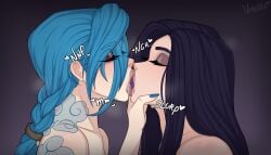 2020s 2024 2girls arcane arcane_caitlyn arcane_jinx blowjob blowjob_face blue_hair caitlyn_kiramman closed_eyes comic comic_panel dark_background dildo dildo_in_mouth eyelashes grabbing_face jinx_(league_of_legends) kissing league_of_legends league_of_legends:_wild_rift lesbian_kiss light-skinned_female light_skin lips lipstick long_hair makeup open_mouth saliva saliva_drip saliva_on_tongue saliva_string saliva_trail sex_toy simple_background steam steaming_body steamy tattoo tattoo_on_chest tattoos vo1ette yuri