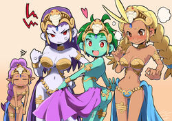 arabian_clothes dancer_outfit dancer_risky_boots dancer_rottytops dancer_shantae dancer_sky female female_only harem_outfit io_naomichi multiple_females multiple_girls risky_boots rottytops shantae shantae_(character) sky_(shantae) wayforward