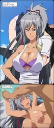 age_difference areolae before_and_after blue_eyes bra breast_pocket breasts closed_eyes coerced dark-skinned_female dark_skin erect_nipples fat_man female forced grey_hair hands kansen kansen_(series) kansen_5_the_daybreak large_breasts long_hair lying natsu_hyuuga nipples old_man older_male older_man_and_teenage_girl open_mouth pink_nipples ponytail puffy_nipples rape red_ribbon ribbon sequential sex silver_hair smile tan_skin