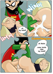 1boy 1girls anal anal_sex anus cartoonvalley.com chupa comic cum_in_ass dc dc_comics dick_grayson english_text female human male penis robin_(dc) robin_(dick_grayson) sex tagme teen_titans terra terra_(dc) text