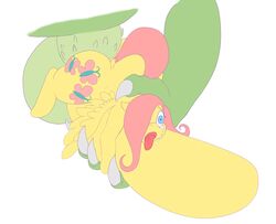 2017 balls cutie_mark duo equine feathered_wings feathers female feral fluttershy_(mlp) forced friendship_is_magic hair hair_over_eye hasbro hi_res long_hair male mammal my_little_pony open_mouth pegasus penetration pink_hair sex simple_background solo_focus stomach_bulge straight weasselk white_background wings